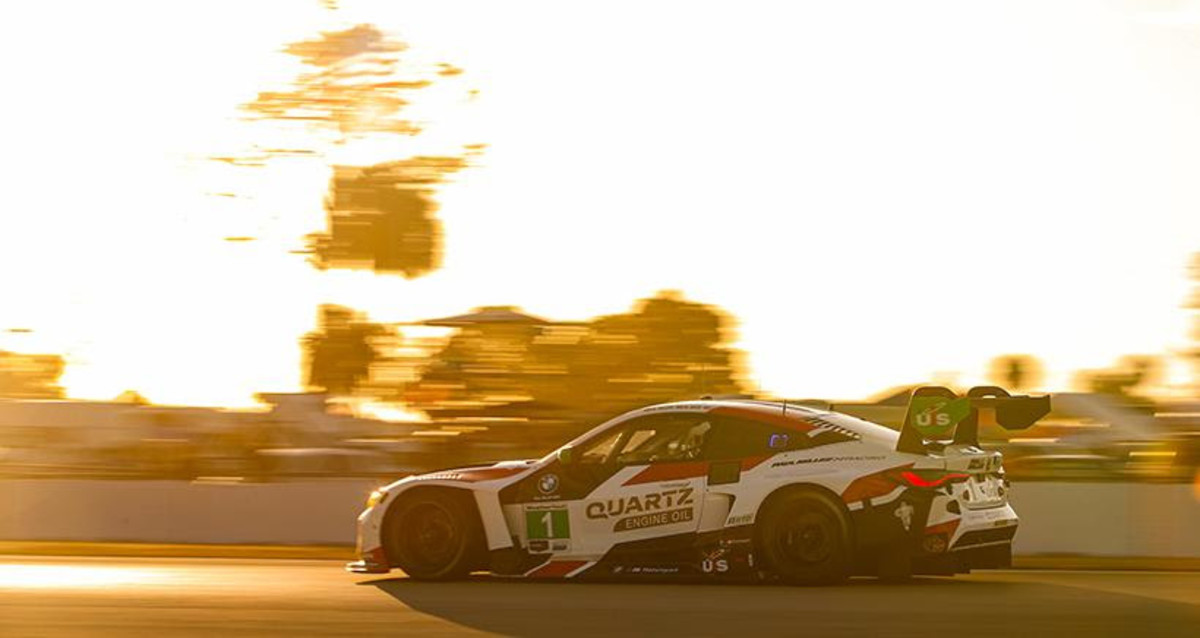Madison Snow eeked out every drop of fuel in the final 40 laps to win the GTD division for Paul Miller Racing. Photo courtesy IMSA.